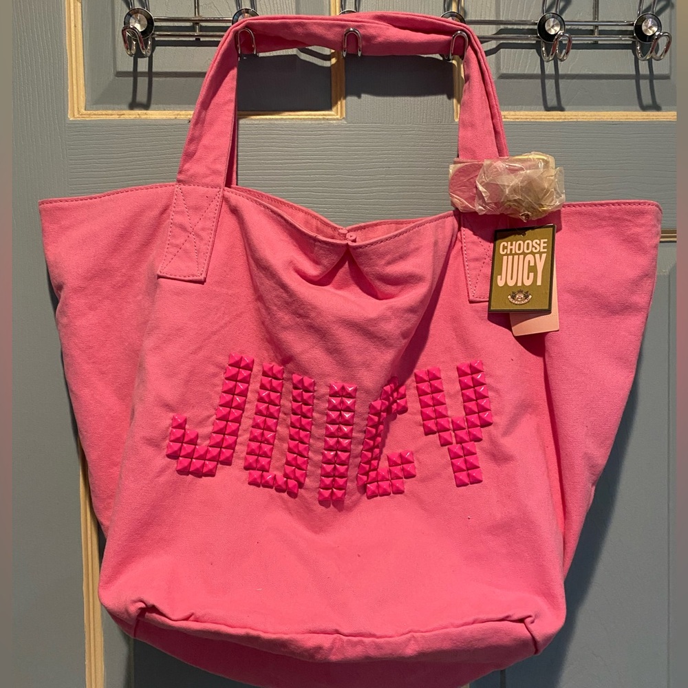 Authentic Juicy couture Pink Canvas bag with studs